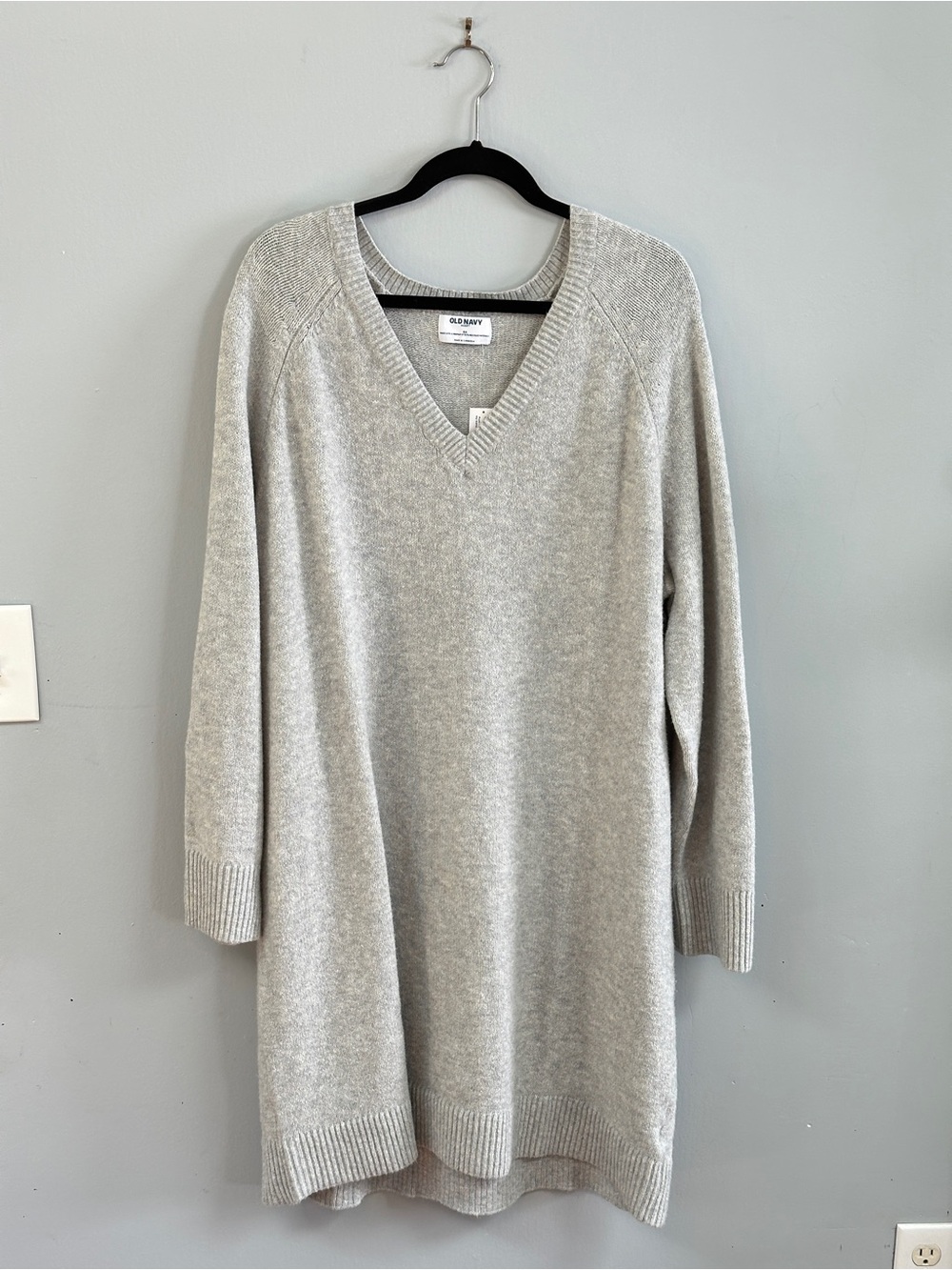 NWT Old Navy 2X Gray V-Neck Sweater Dress Tunic
